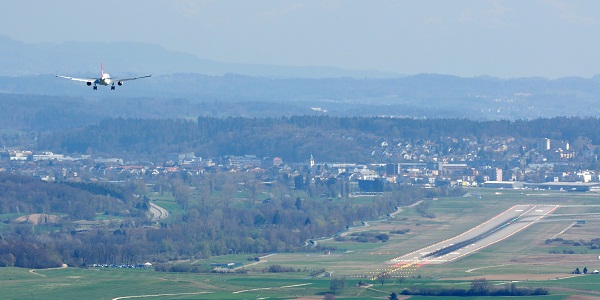  An A330 on final approach to Zurich airport. 